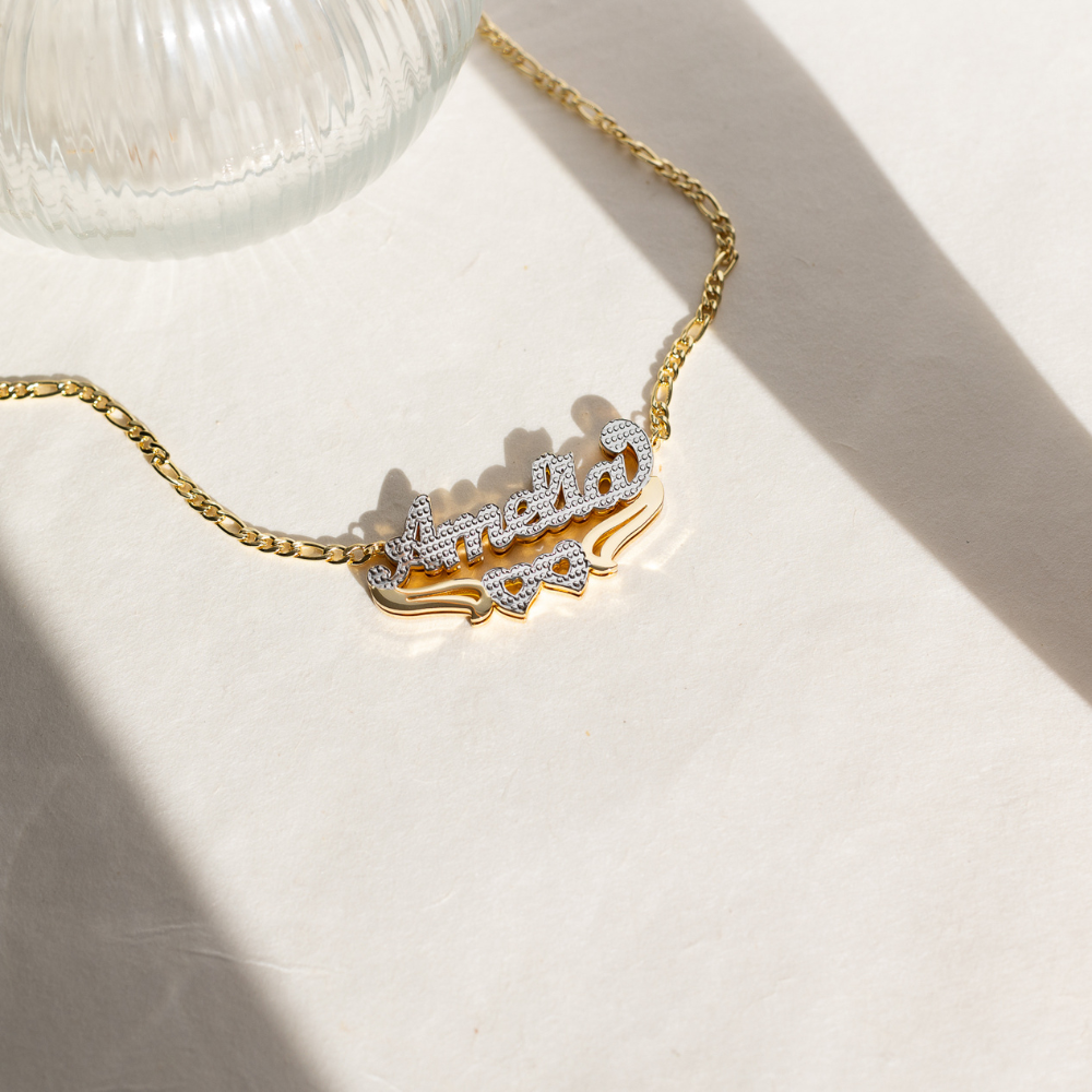 Double Plated Dorado Fashion Name Necklace Double Plate Name