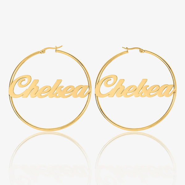 Classic Name Hoop Earrings | Earrings by DORADO