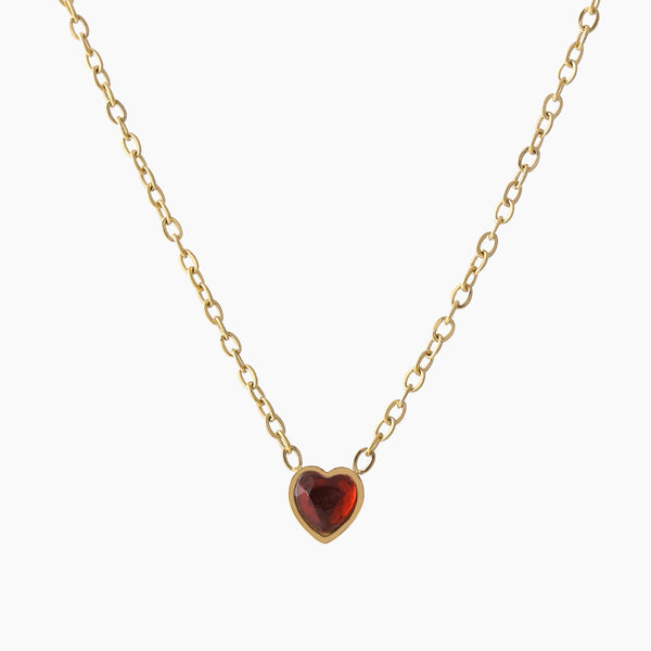 Heart Birthstone Necklace | Necklaces by DORADO