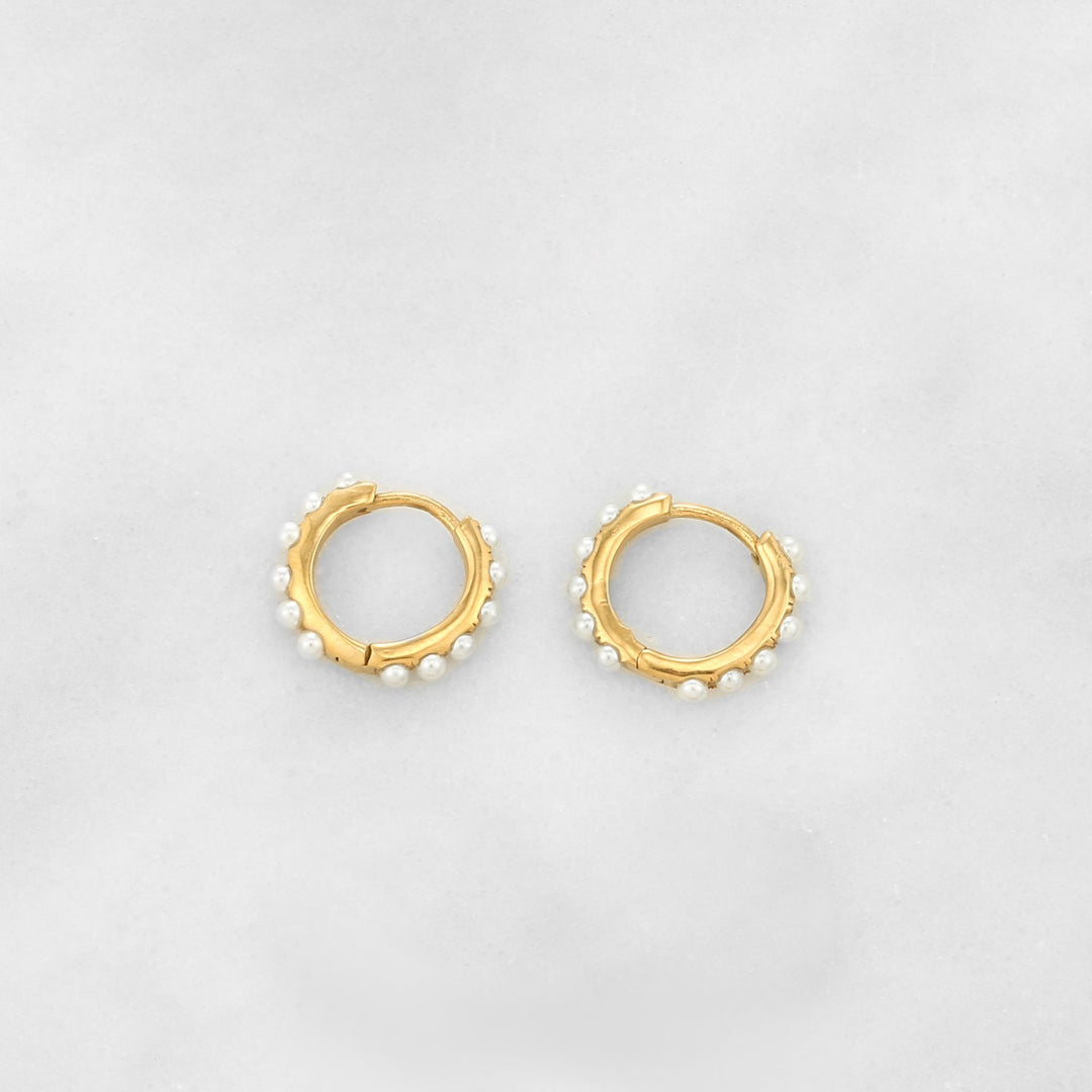 Freshwater Pearls Huggie Earrings | Earrings by DORADO