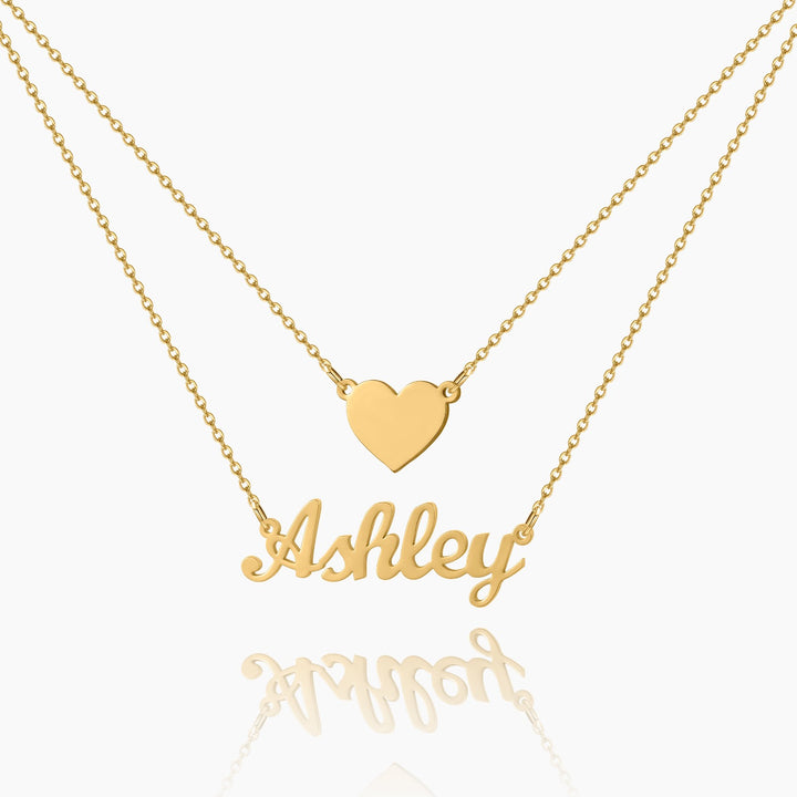 Heart Layer Name Necklace | Dorado Fashion