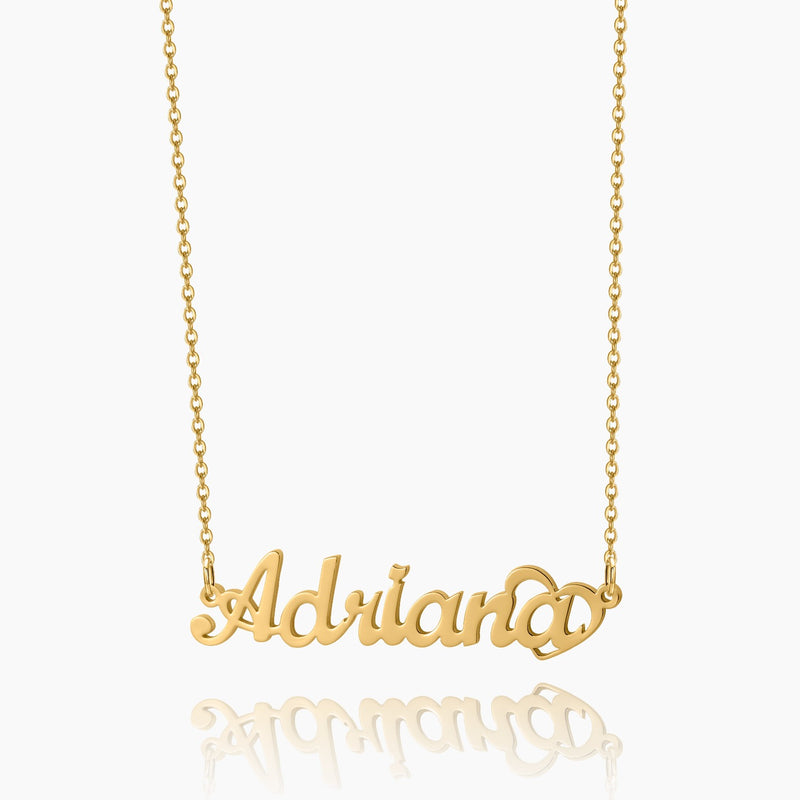 Crescent Heart Name Necklace | Dorado Fashion