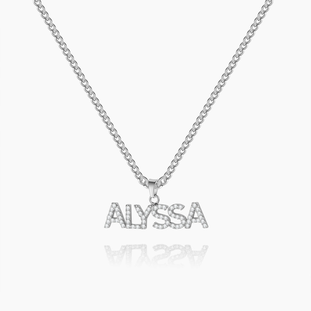 Iced Arial Name Chain | Dorado Fashion