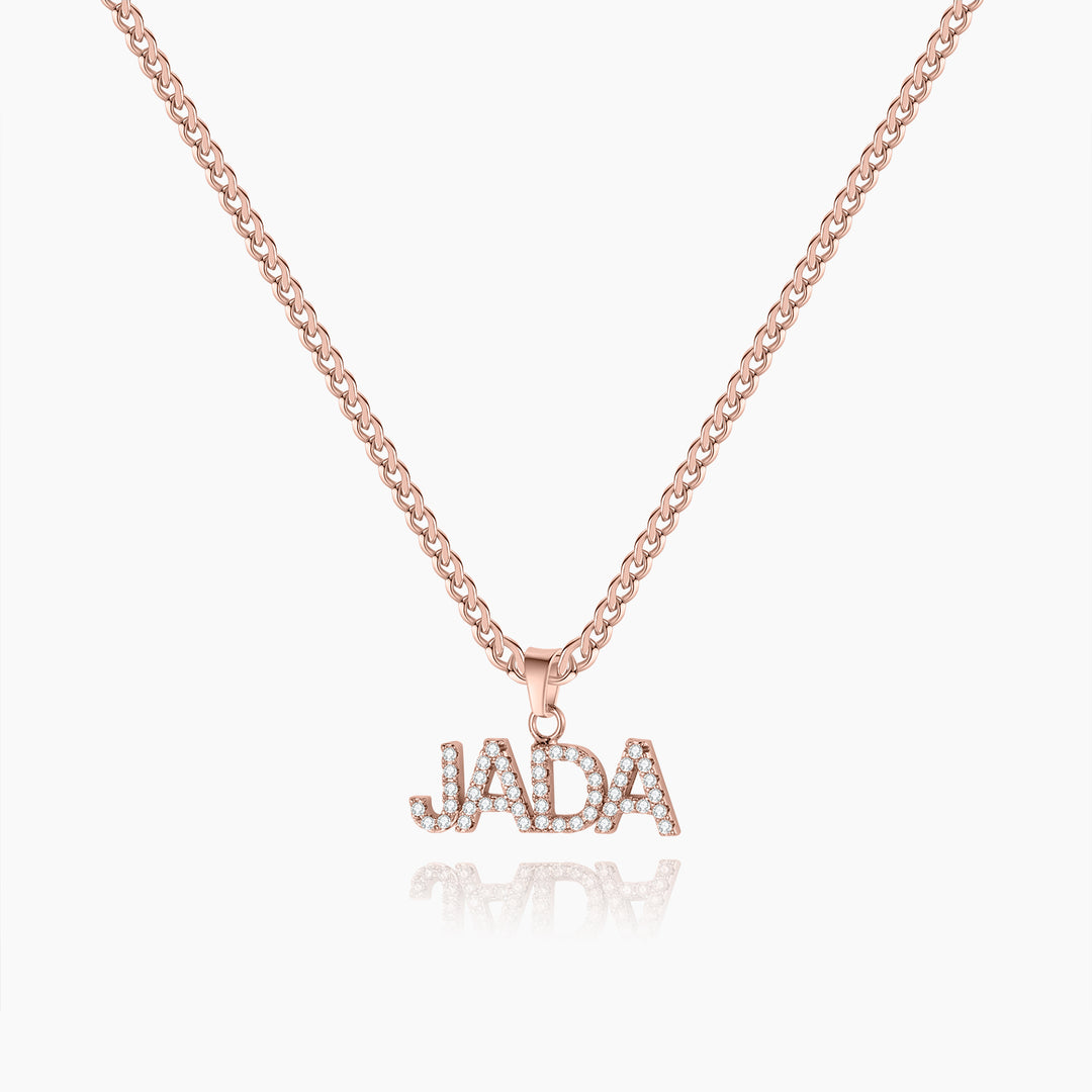 Iced Arial Name Chain | Dorado Fashion