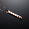 Engraved 3D Bar Necklace | Dorado Fashion