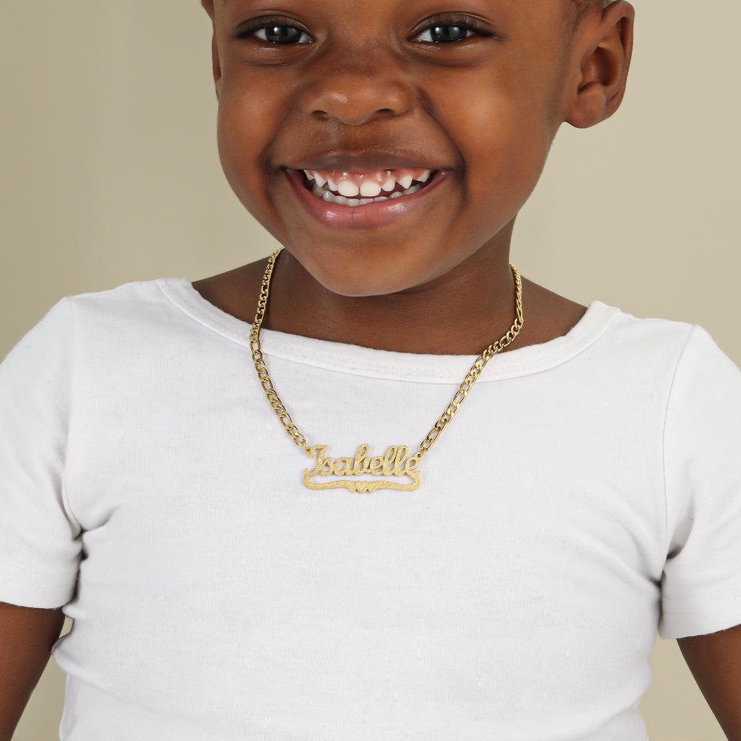 Kids Diamond Cut Heart Name Necklace | Necklaces by DORADO