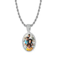 Iced Photo Pendant w/ Rope Chain