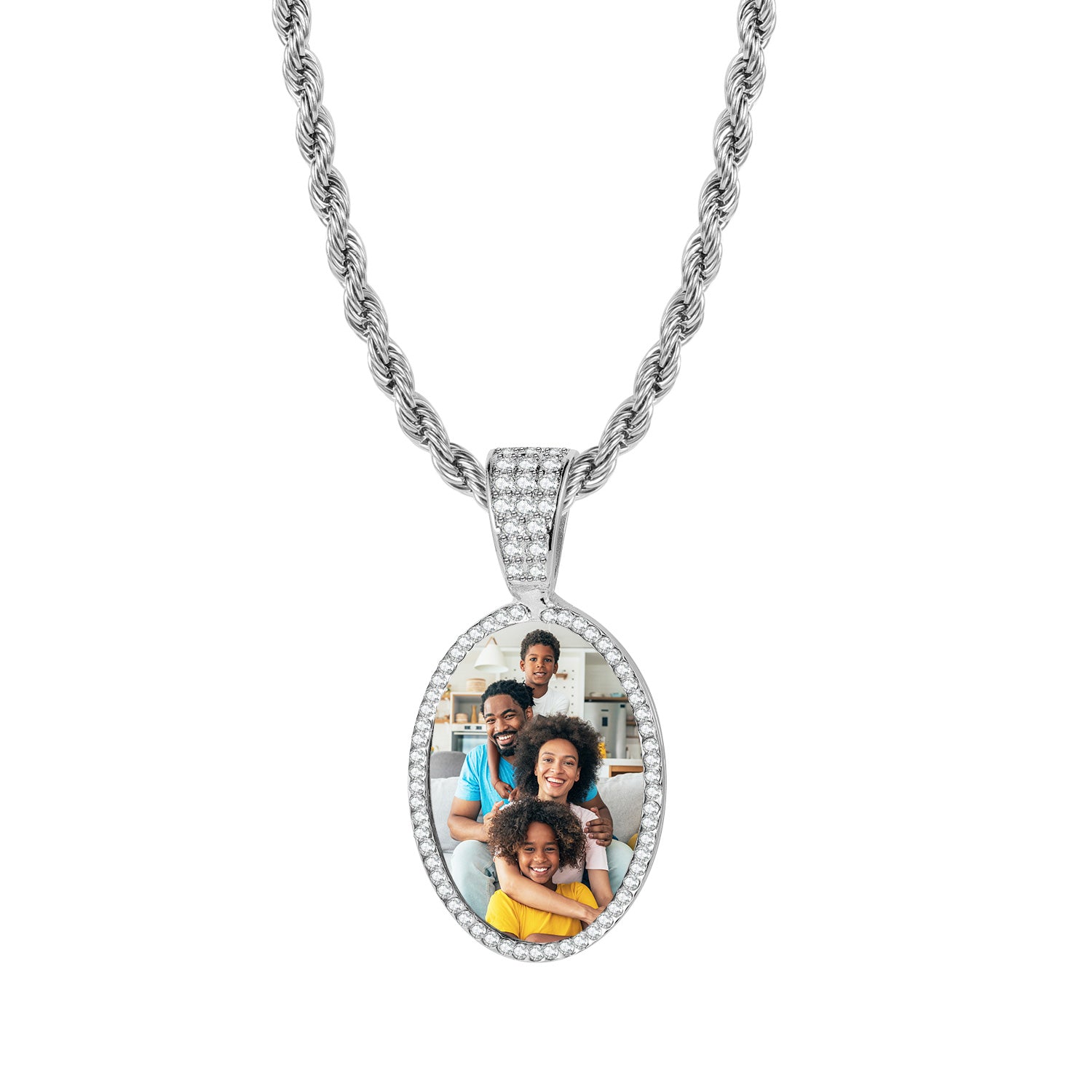 Kids Iced Photo Pendant w/ Rope Chain | Necklaces by DORADO
