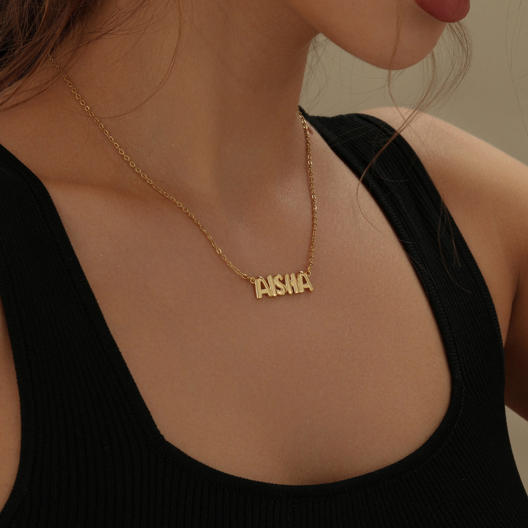 Bubble Letter Name Necklace | Necklaces by DORADO