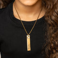 Kids Engraved Bar Birthstone Necklace