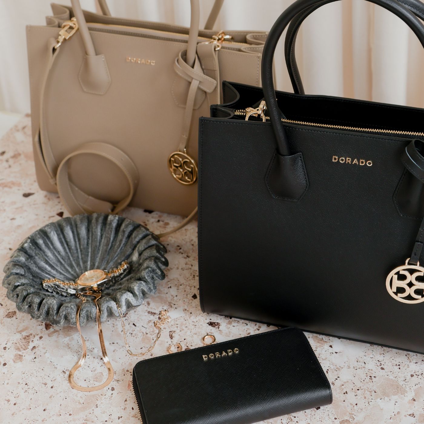 Vastella Tote Bag - Black | Handbags by DORADO