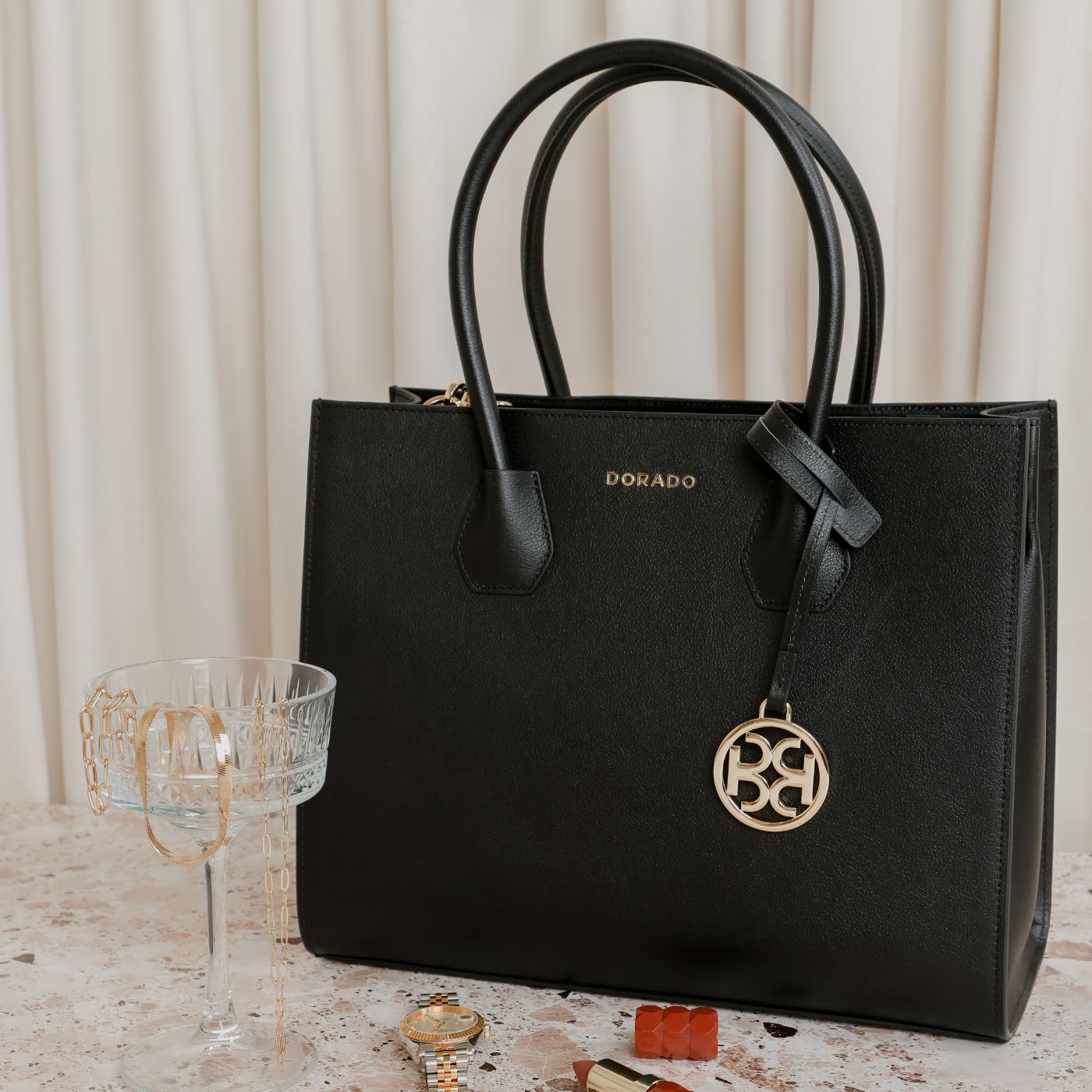 Vastella Tote Bag - Black | Handbags by DORADO