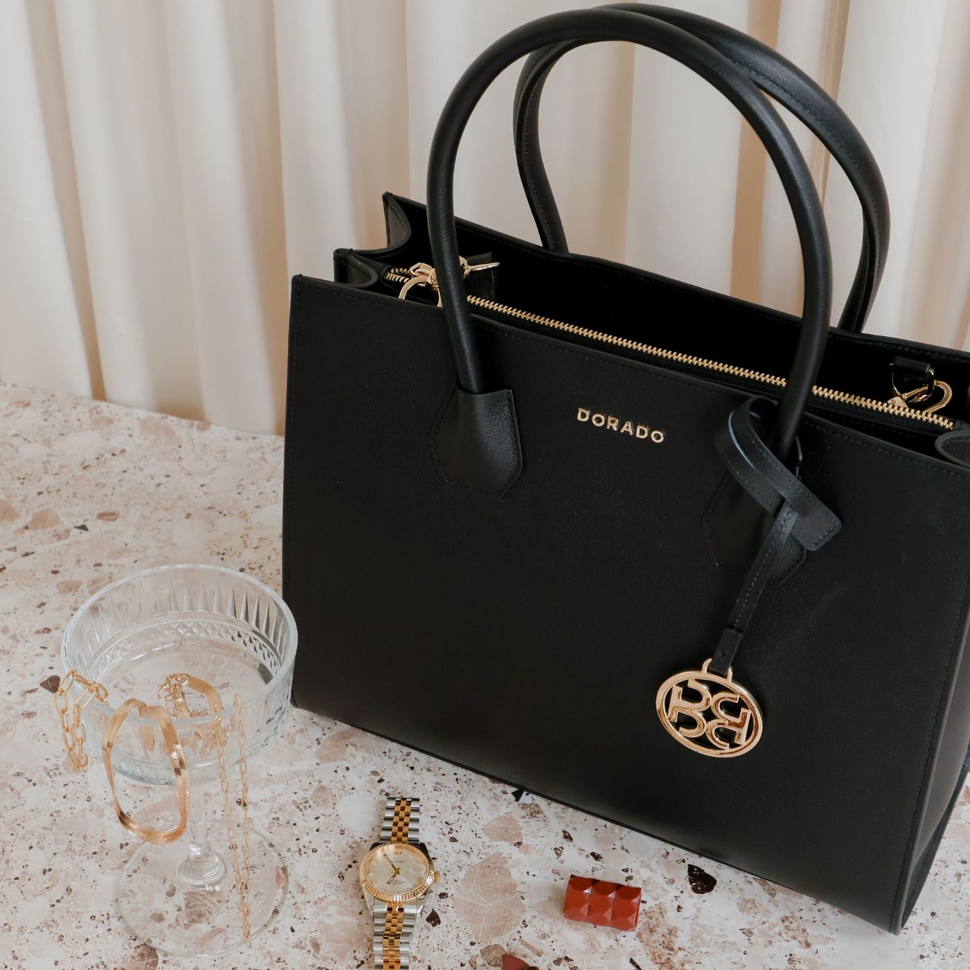 Vastella Tote Bag - Black | Handbags by DORADO