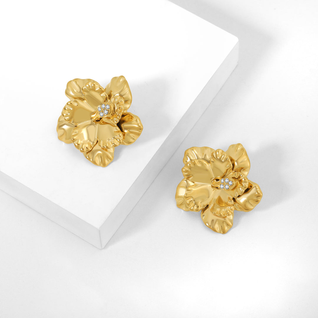 Hibiscus Petal Earrings |  by DORADO