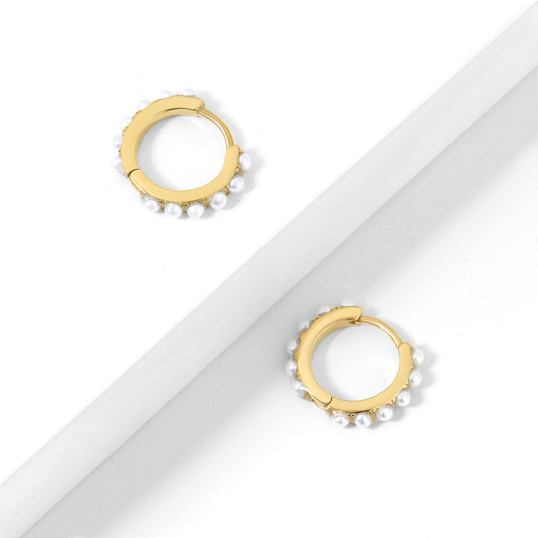 Freshwater Pearls Huggie Earrings | Earrings by DORADO