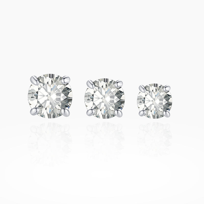 Round Cut Moissanite Stud Earrings | Earrings by DORADO