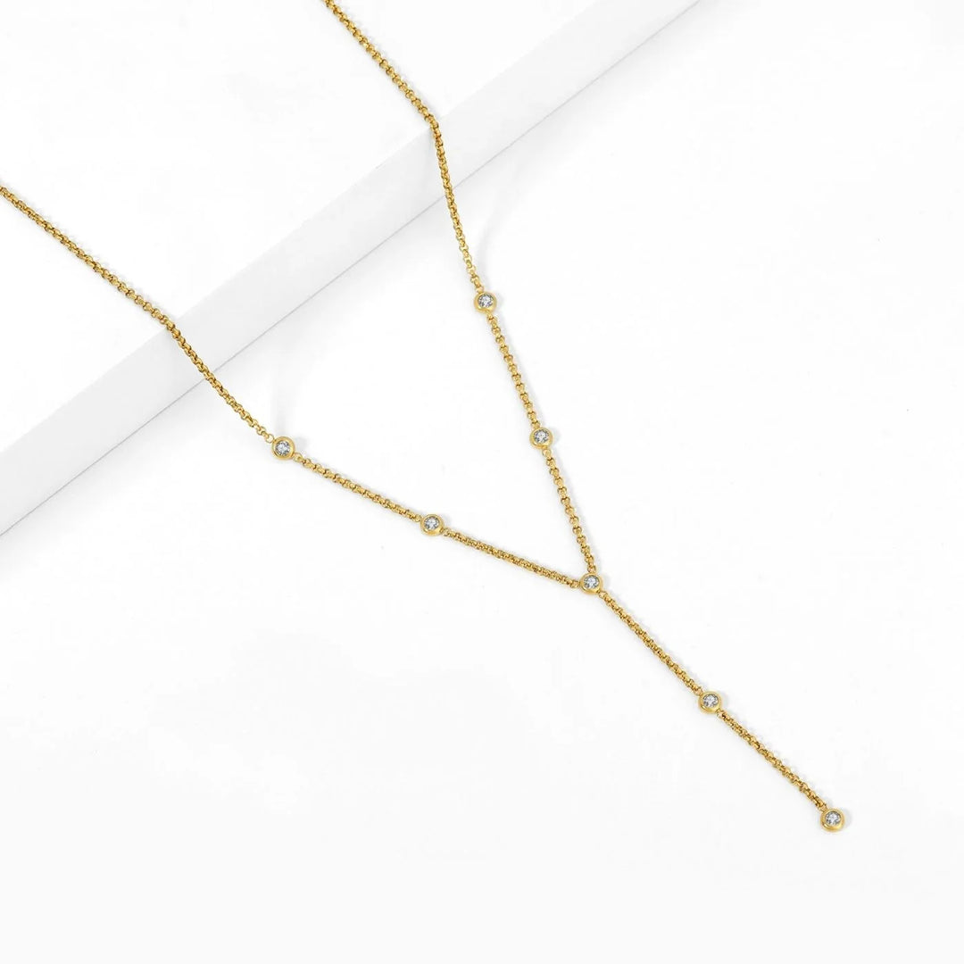 Bezel Stone Drop Necklace | Necklaces by DORADO