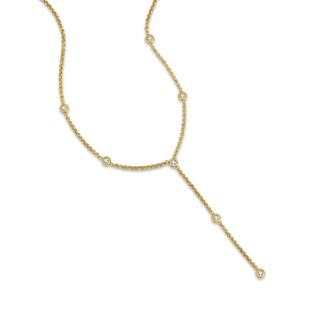 Bezel Stone Drop Necklace | Necklaces by DORADO
