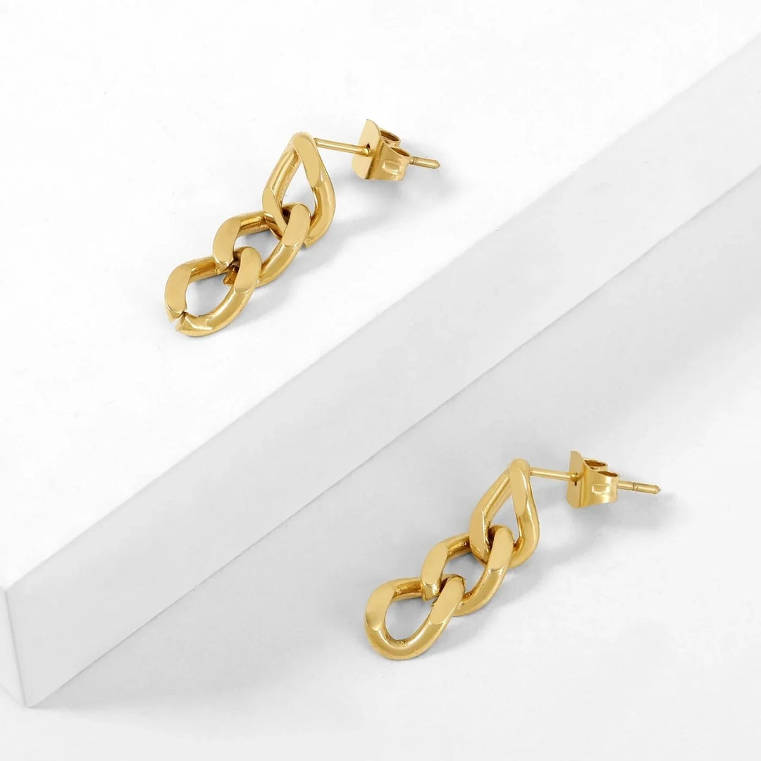 Cuban Link Drop Earrings | Earrings by DORADO