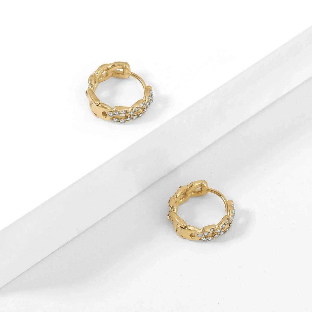 Iced Cuban Link Huggie Earrings | Earrings by DORADO