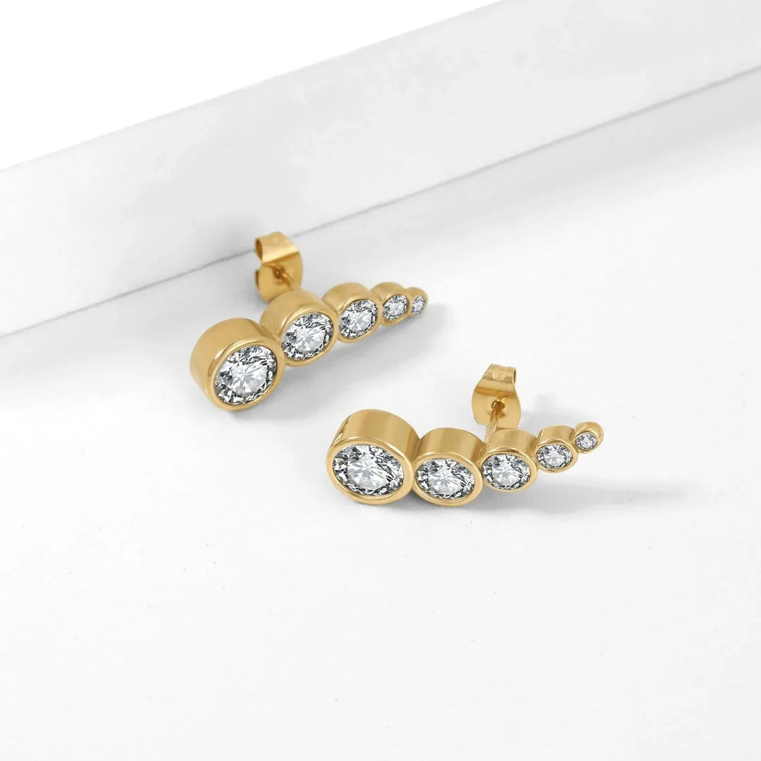 5 Stone Stud Earrings | Earrings by DORADO