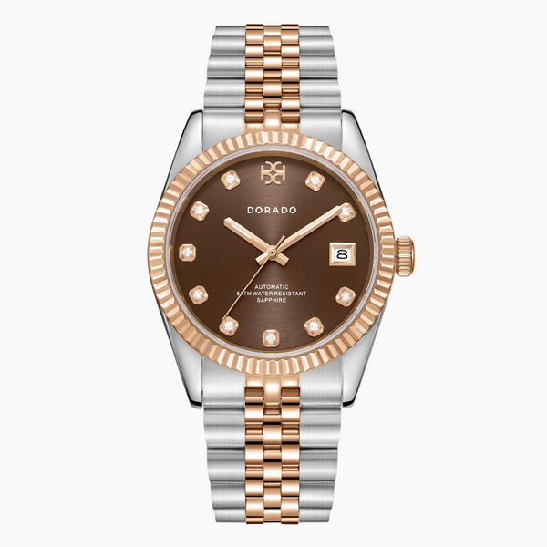 DORADO Rose Two Tone Timeless Watch - Chocolate | Watch by DORADO