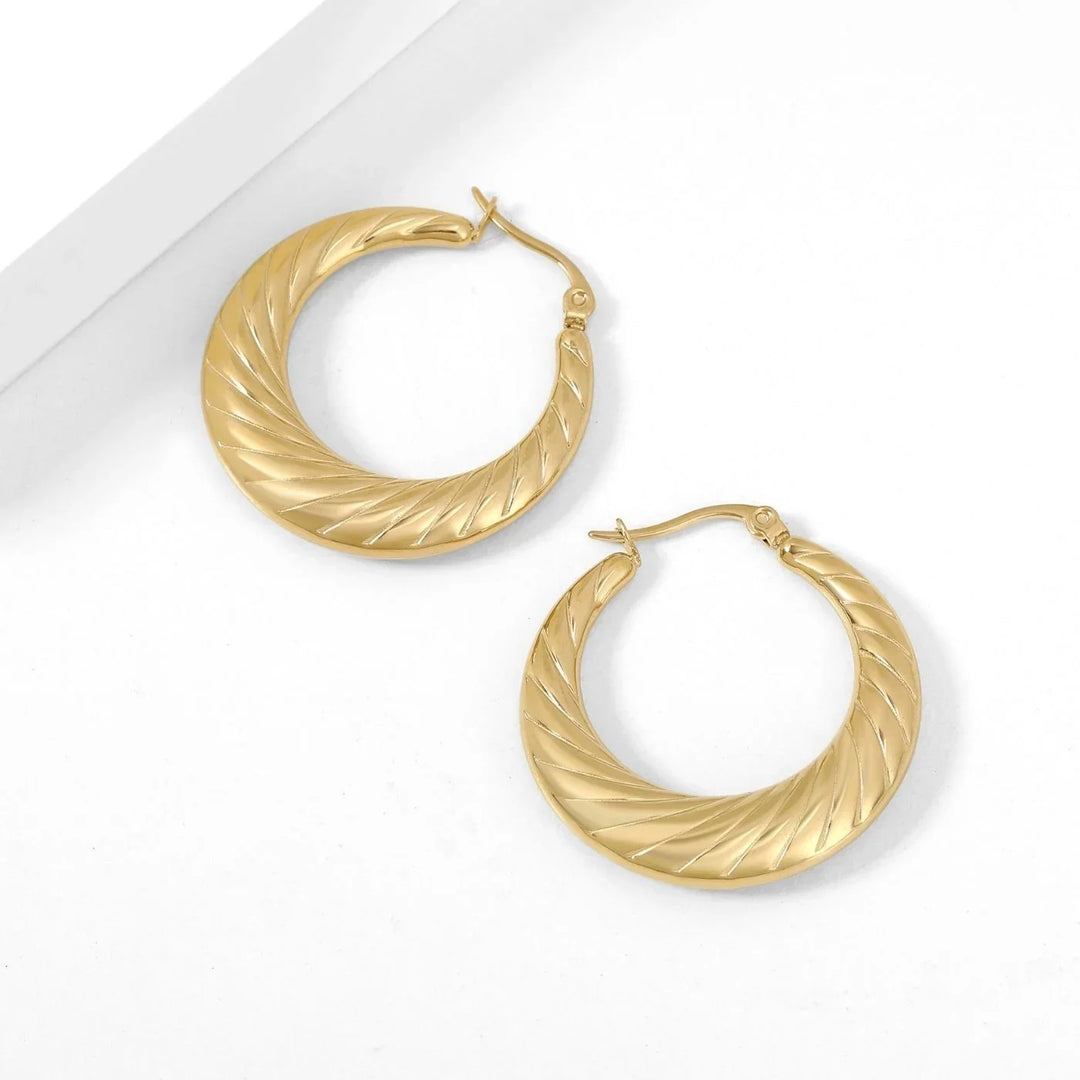 Etched Hoop Earrings | Earrings by DORADO
