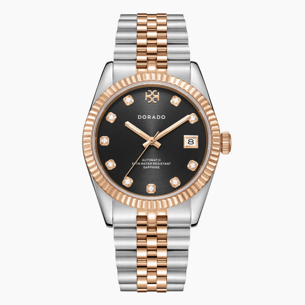DORADO Rose Two Tone Timeless Watch - Black | Watch by DORADO