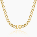 Initials Choker w/ XL Cuban Chain | Necklaces by DORADO