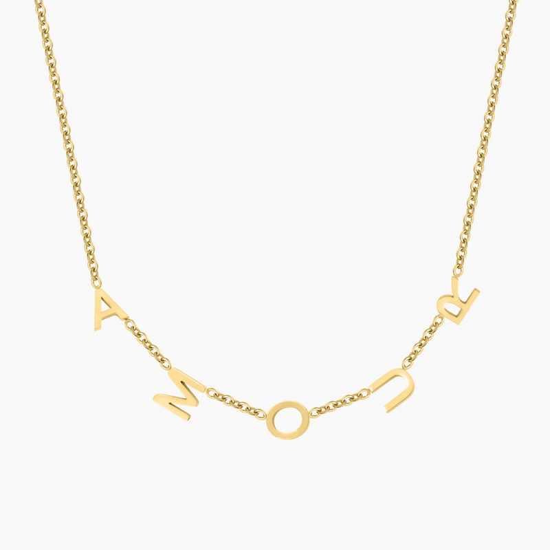 Sideways Initials Necklace | Dorado Fashion