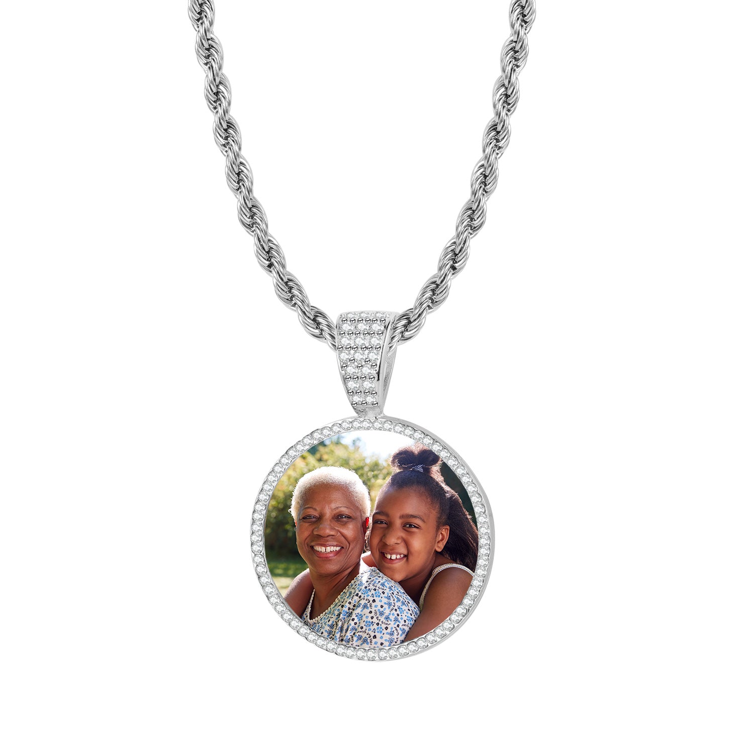 Kids Iced Photo Pendant w/ Rope Chain | Necklaces by DORADO