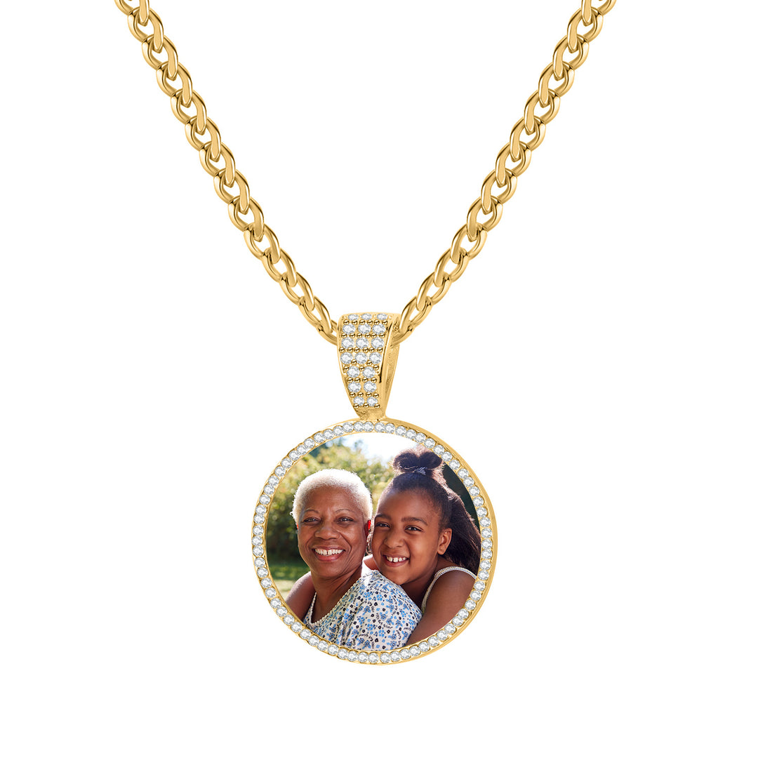 Iced Photo Pendant w/ Cuban Chain | Necklaces by DORADO