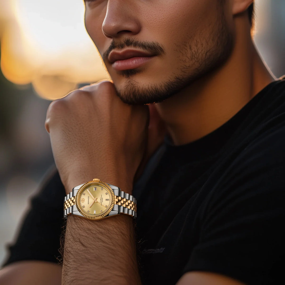 DORADO Two Tone Timeless Watch - Gold w/ SIX9 Markers