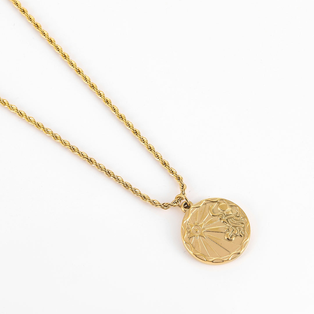 Zodiac Coin Necklace w/ Rope Chain | Necklaces by DORADO