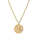 Zodiac Coin Necklace w/ Rope Chain