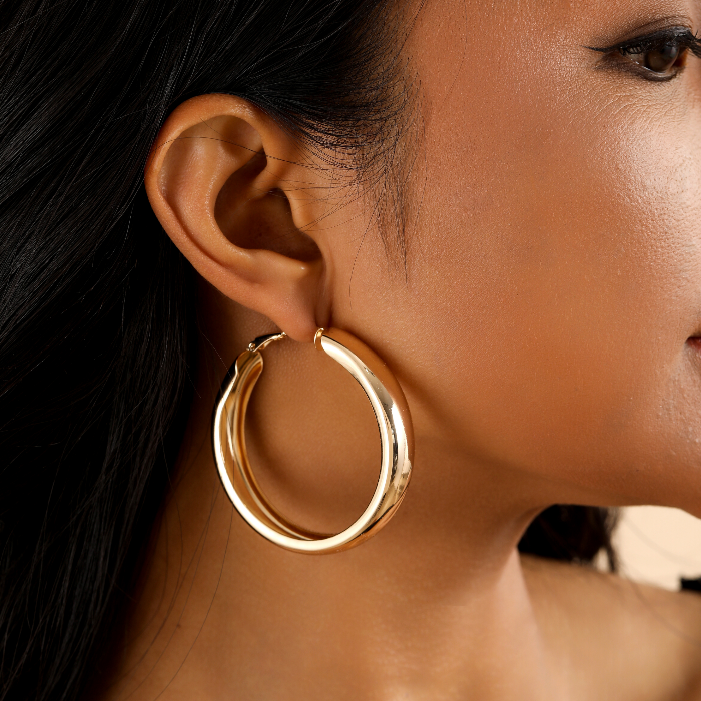 Chunky Hollow Hoop Earrings | Earrings by DORADO