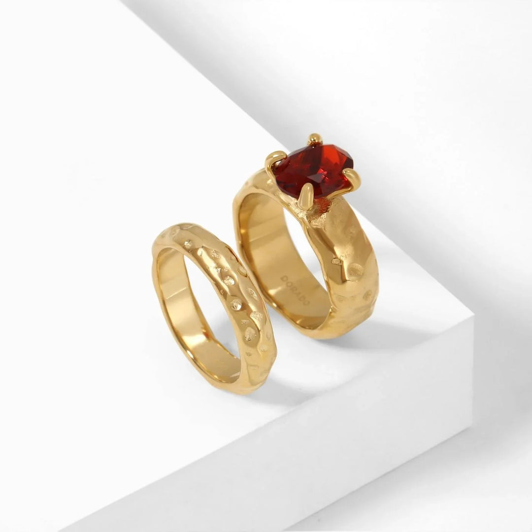 Heirloom Oval Stone Ring Set | Rings by DORADO