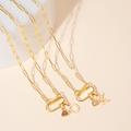 Initial Birthstone w/ Paper Clip Chain | Necklaces by DORADO