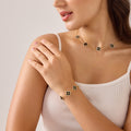 Iced Black Ventura Clover Necklace | Necklaces by DORADO