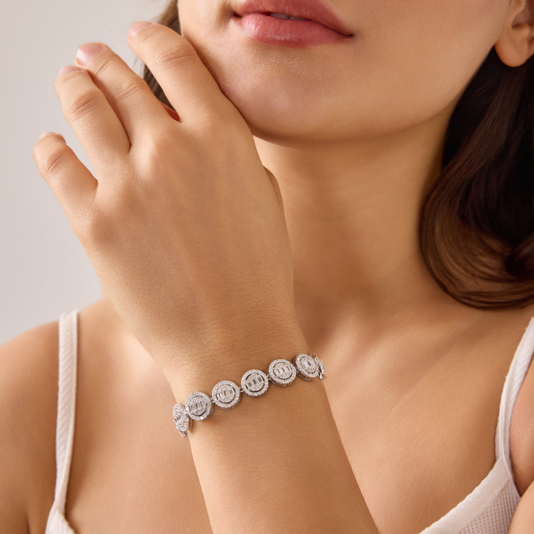 Iced Halo Tennis Bracelet | Bracelets by DORADO