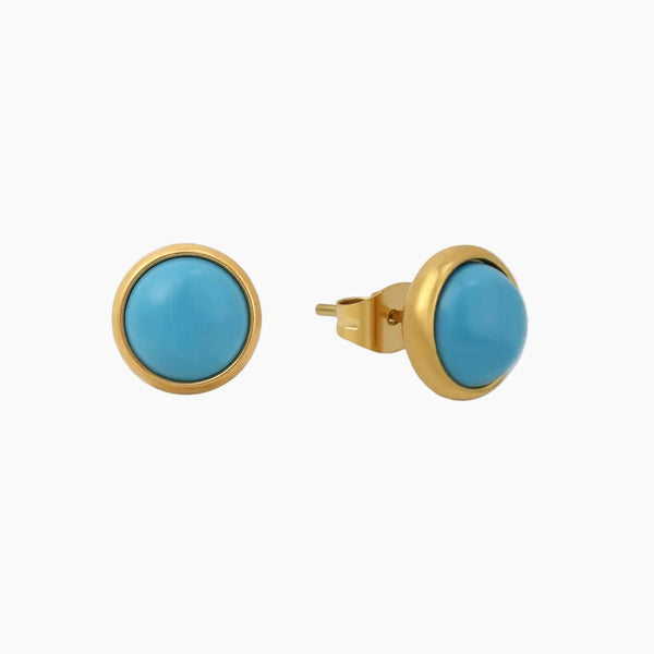 Heirloom Turquoise Bezel Stud Earrings | Earrings by DORADO