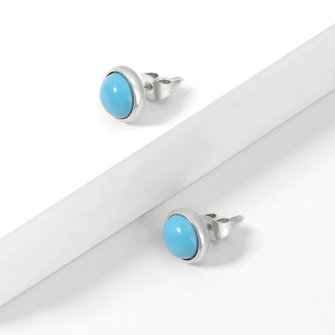 Heirloom Turquoise Bezel Stud Earrings | Earrings by DORADO