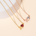 Initial Heart Birthstone Necklace | Necklaces by DORADO