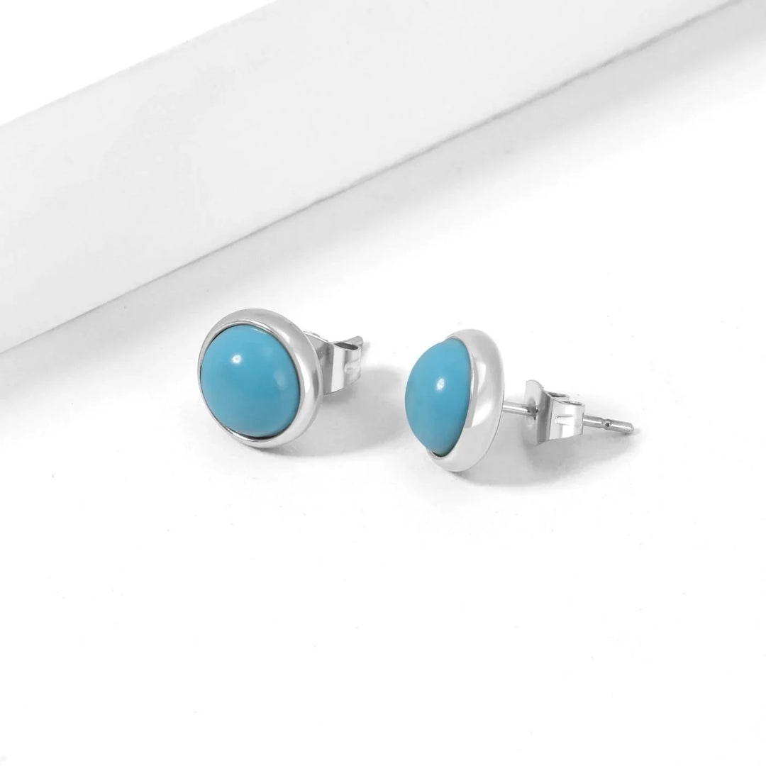 Heirloom Turquoise Bezel Stud Earrings | Earrings by DORADO