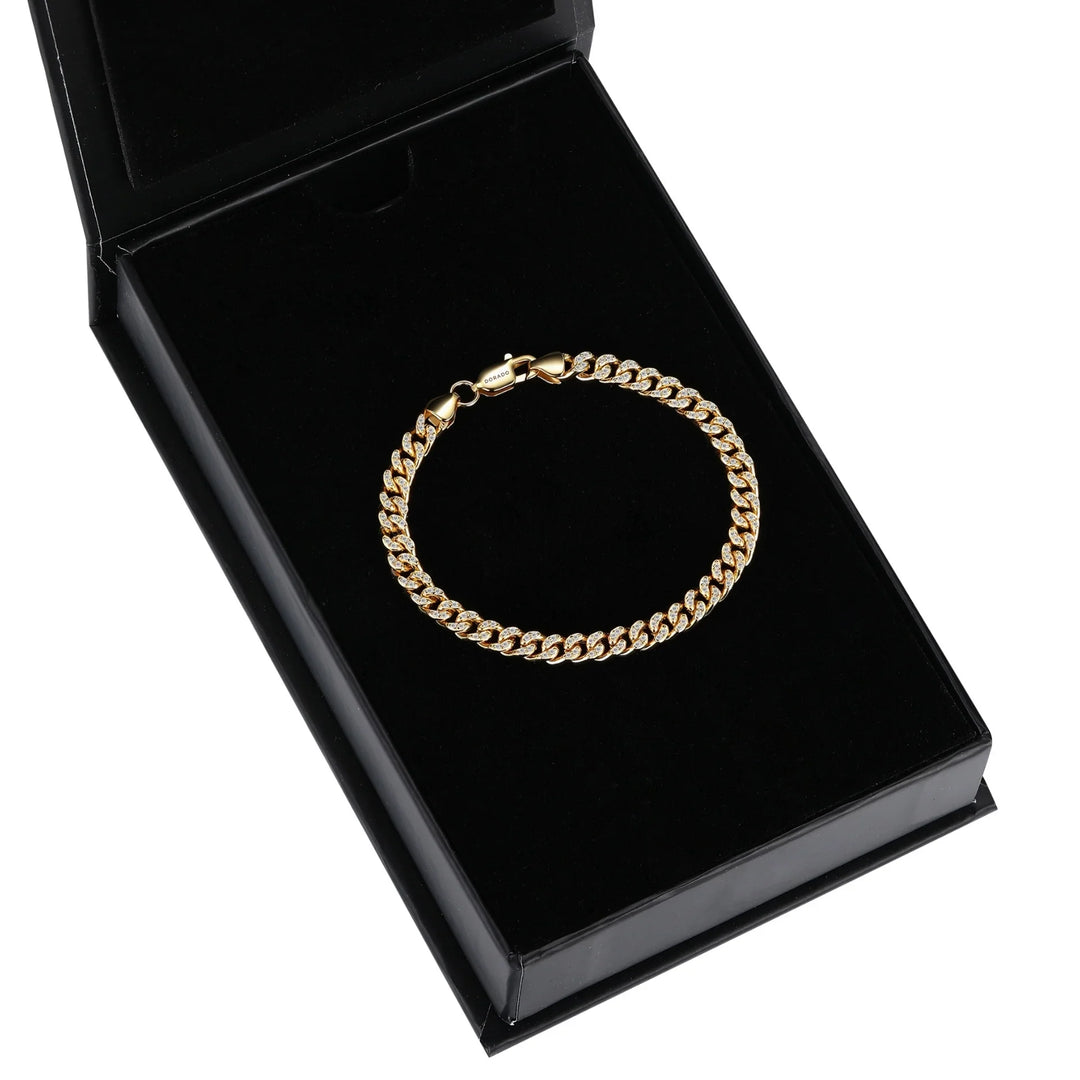 Mens Iced Cuban Link Bracelet - 5mm