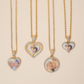 Iced Heart Photo Pendant w/ Engrave | Necklaces by DORADO