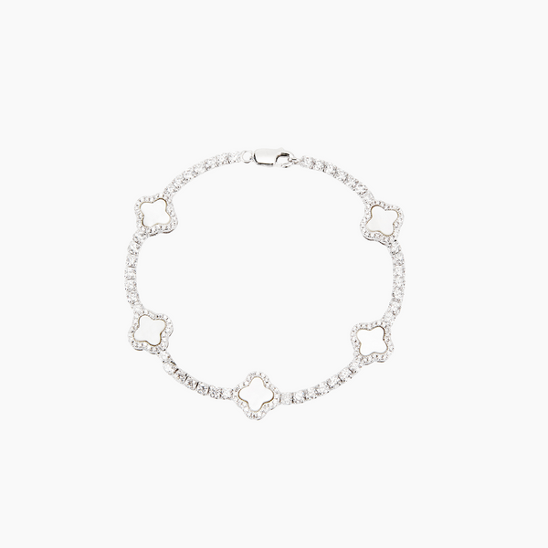 Iced Clover Tennis Bracelet | Bracelets by DORADO