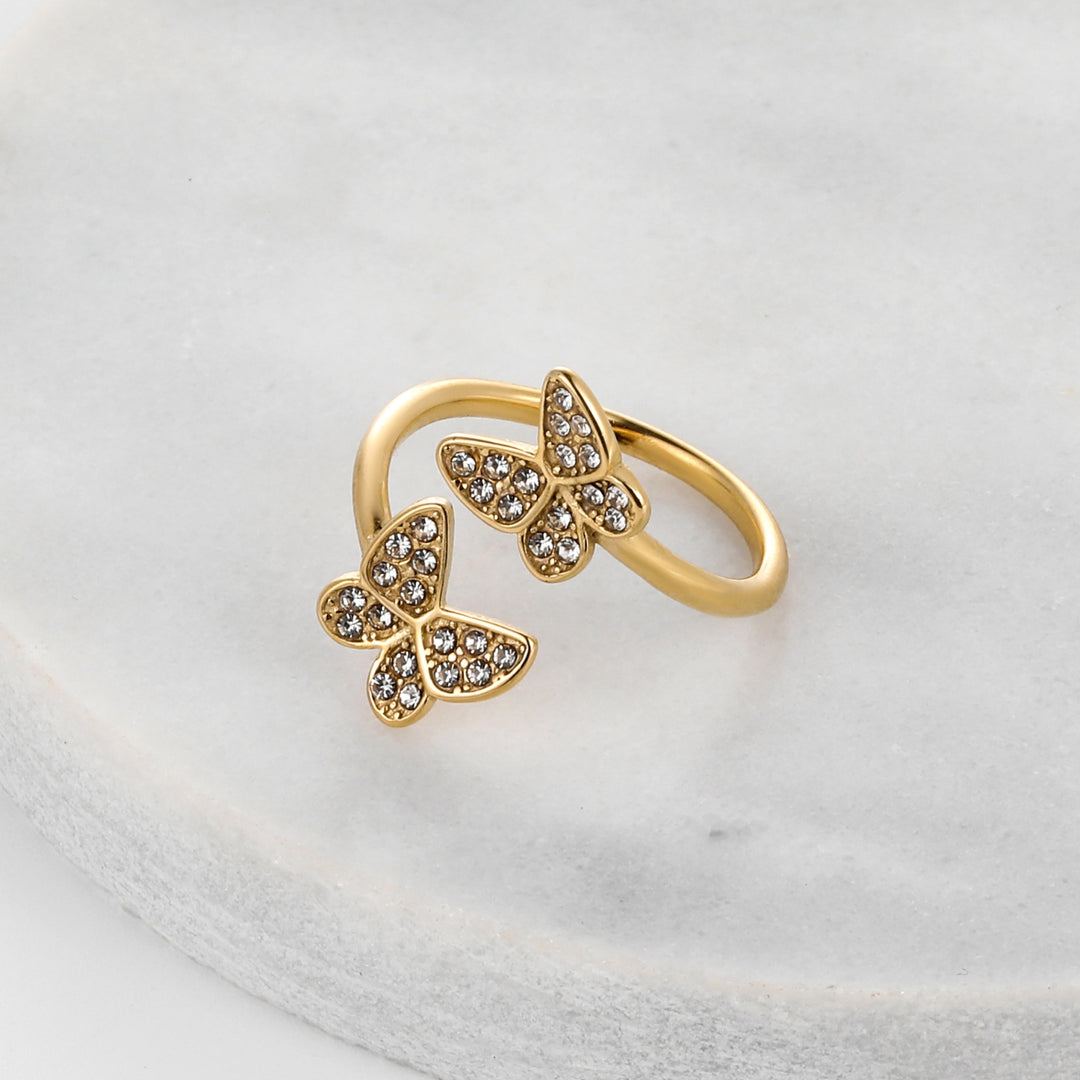 Open Iced Butterfly Ring | Rings by DORADO