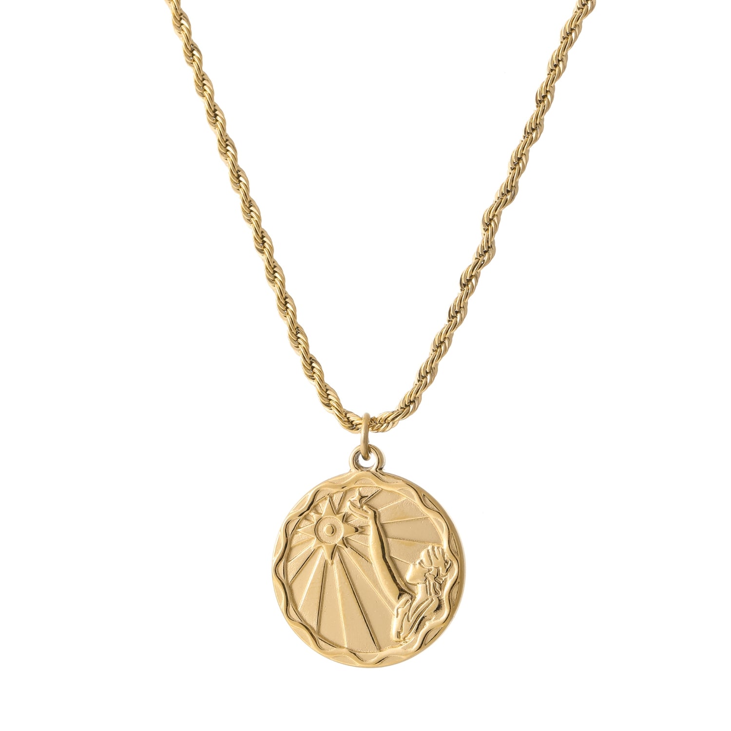Zodiac Coin Necklace w/ Rope Chain | Necklaces by DORADO