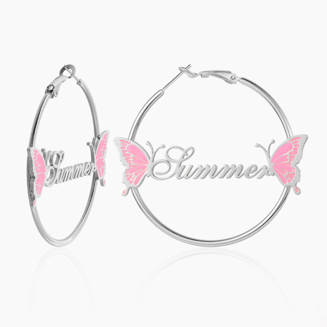 Kids Butterfly Name Hoops | DORADO